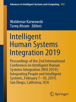 cover image of Intelligent Human Systems Integration 2019